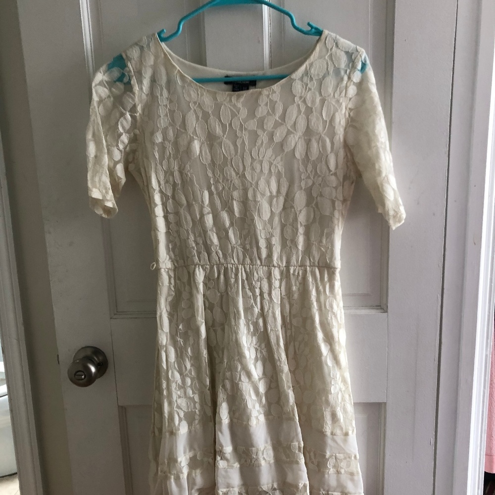 White floral lace dress